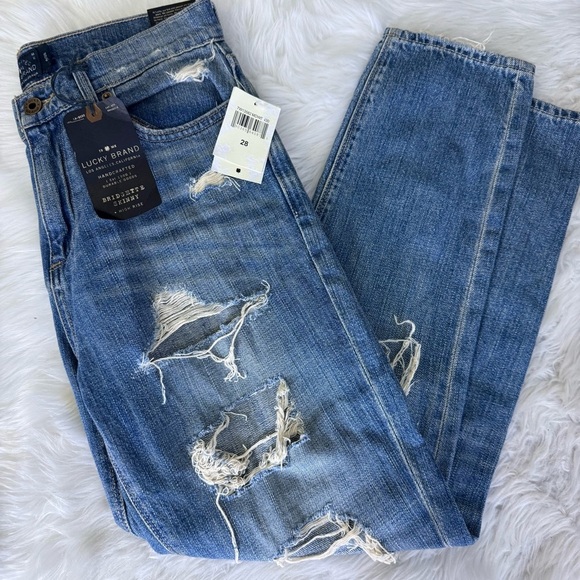 Lucky Brand Bridgett Skinny Blue Distressed Jeans Size 6 / 28 NwT - Picture 3 of 7